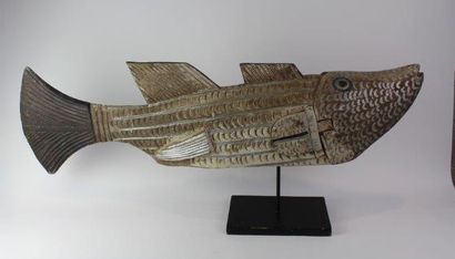 Sculpture d'un poisson du Mali
Bois et métal
H....