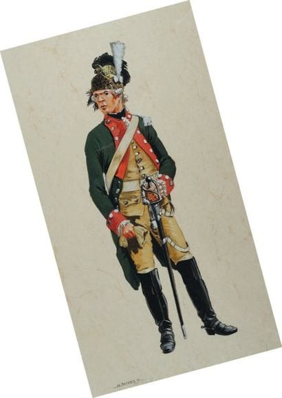 Capitaine du Royal Dragons en tenue de service,...