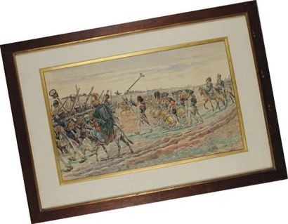 Défilé militaire sous le Premier Empire,...