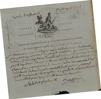 Lettre autographe signée. Lettre de Queffemme,...