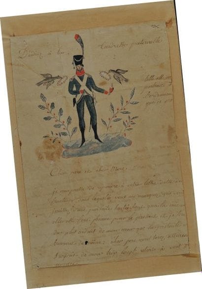 Lettre autographe signée d'un soldat d'Infanterie...