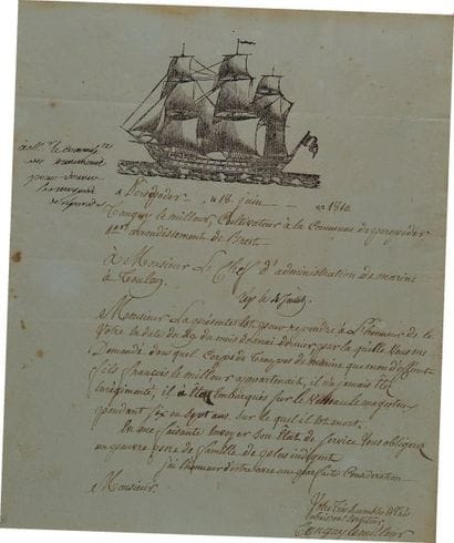 Lettre autographe signée. Lettre de Jean...
