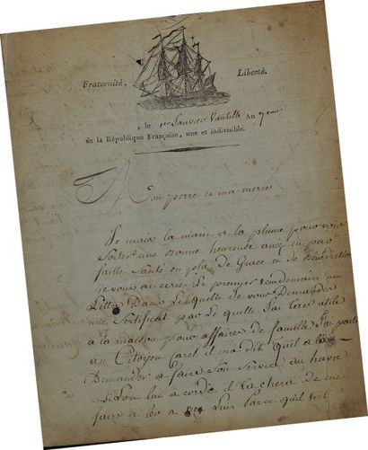 Lettre autographe signée de Dauphin Deraubrin,...