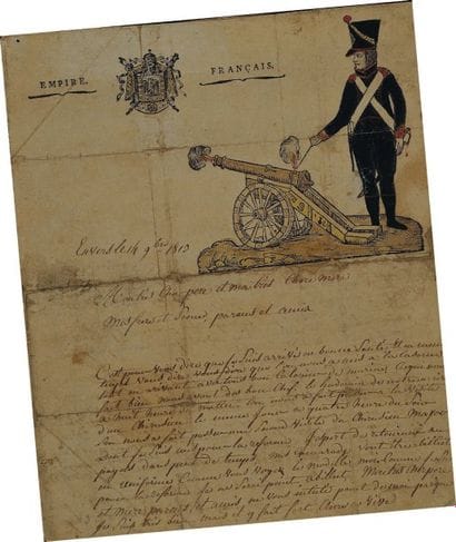 Lettre autographe signée d'un artilleur à...