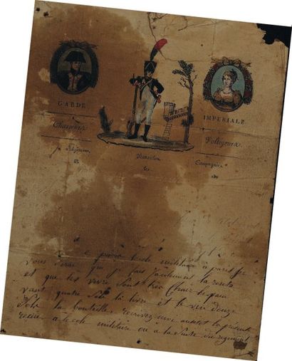 Lettre autographe signée d'un chasseur voltigeur...