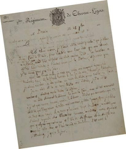 Lettre autographe signée du soldat M. Pellay,...
