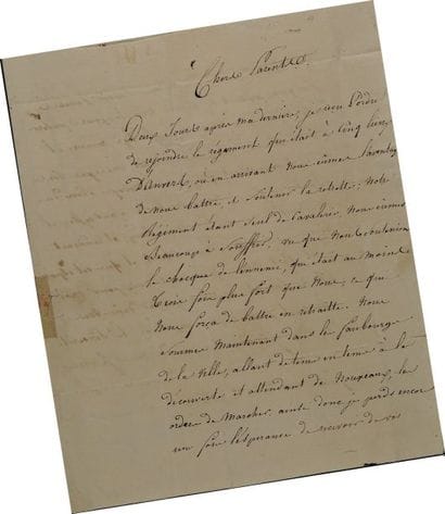 Lettre autographe signée de Fallot, brigadier...
