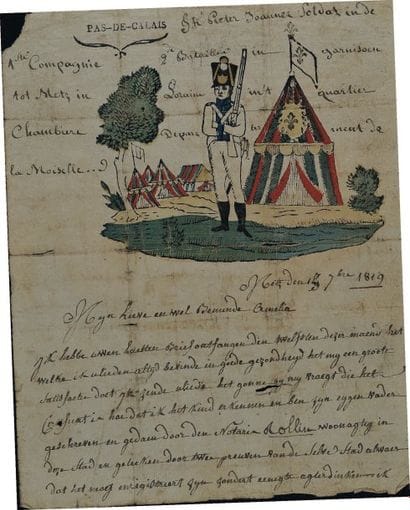 Lettre autographe signée du soldat Peter...