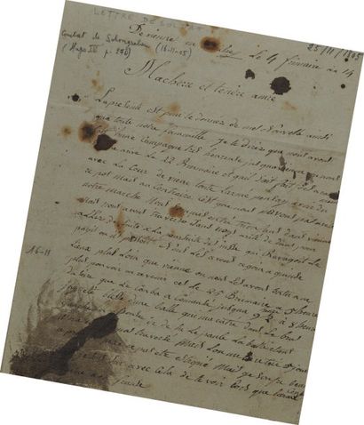 Lettre autographe signée du grenadier Dautriche,...