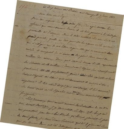 Lettre autographe signée du sergent major...