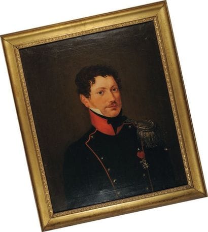 Portrait d'un Capitaine de Chasseurs à cheval,...