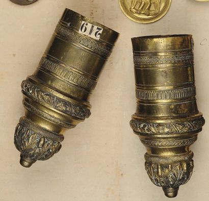 Paire d'embouts pour fontes d'Officier Général,...