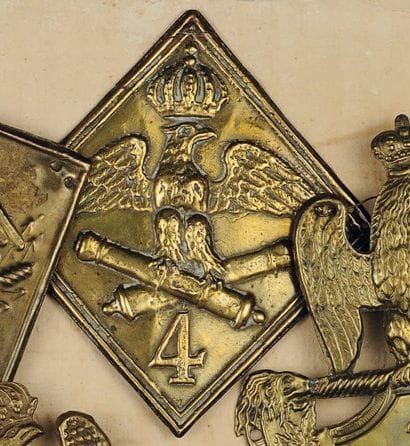 Plaque de schako du 4e Régiment d'Artillerie,...