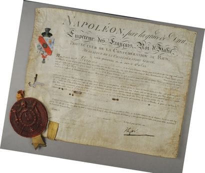 Titre nobiliaire de Chevalier d'Empire du...