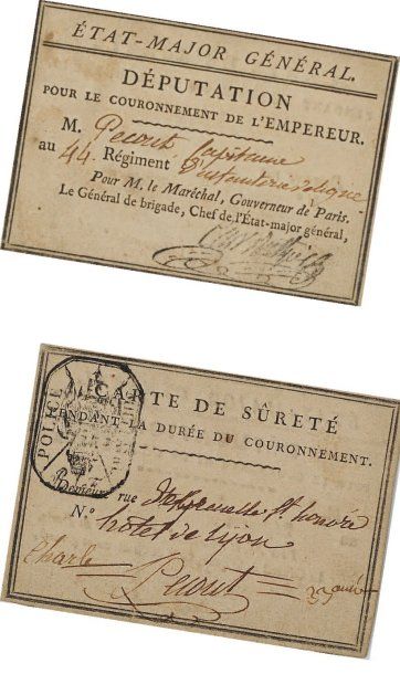 Laisser-passer pour le couronnement de l'Empereur...