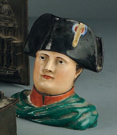 Encrier en faïence de Paris Tête de Napoléon...