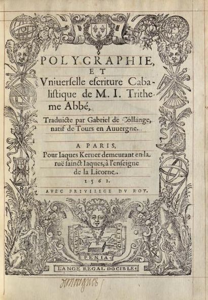 TRITHÈME (Jean)
POLYGRAPHIE, et universelle...
