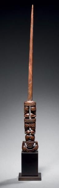 Poignée d'éventail (tahi'i), Iles Marquises,...