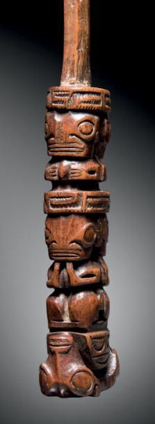 Poignée d'éventail (tahi'i), Iles Marquises,...