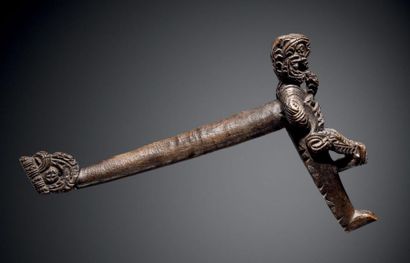 Perchoir à oiseaux (mutu kaka), Maori, Nouvelle...