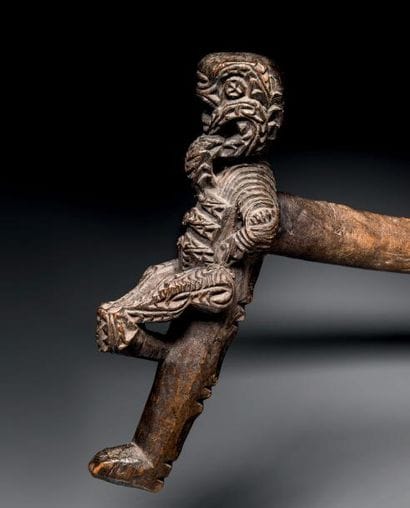 Perchoir à oiseaux (mutu kaka), Maori, Nouvelle...