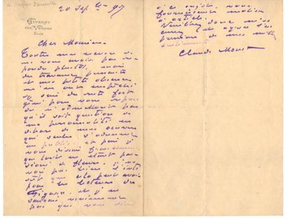 MONET (Claude) (1840-1926)

Lettre autographe...