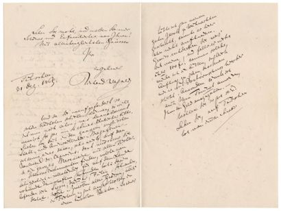 WAGNER (Richard)

Lettre autographe signée,...