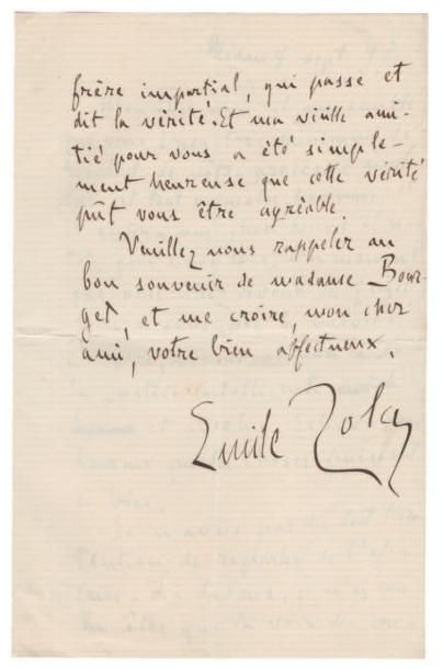 ZOLA (Émile) (1840-1902)

Lettre autographe...