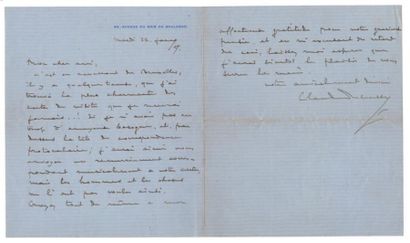 DEBUSSY (Claude) compositeur français (1862-1918)

Lettre...
