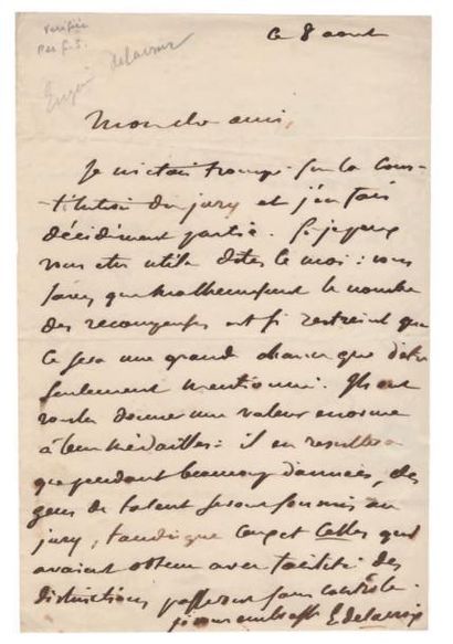 DELACROIX (Eugène) (1798-1863)

Lettre autographe...
