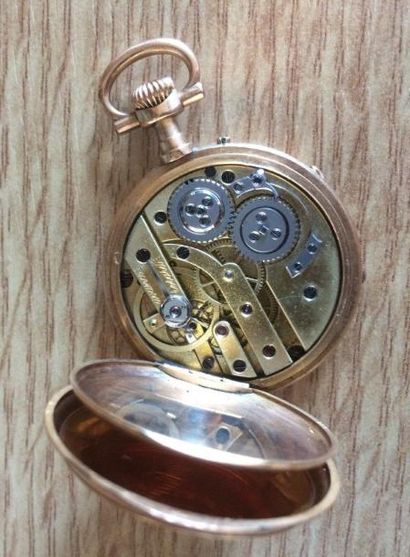 1 montre à gousset en or 750 millièmes. Chiffres...