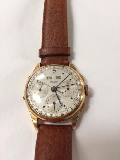 Montre d' homme Zédon en or jaune 750 millièmes...