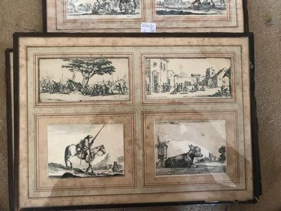 Suite de 5 gravures en noir d'après Call...