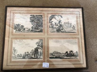 Suite de 5 gravures en noir d'après Call...
