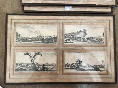 Suite de 5 gravures en noir d'après Call...
