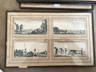 Suite de 5 gravures en noir d'après Call...