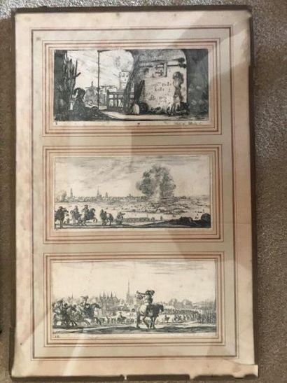 Suite de 5 gravures en noir d'après Call...
