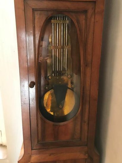 Grande horloge de parquet en agine et large...