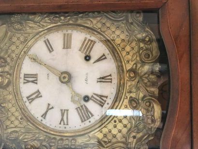 Grande horloge de parquet en agine et large...