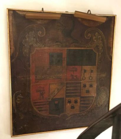 Armoirie, huile sur toile (accidents)