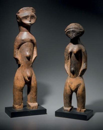 Couple de statuettes Ngbaka (?).
République...