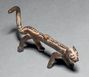 Bronze Akan, Côte d'Ivoire.
L. 9 cm
Représentant...
