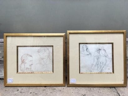 ECOLE FRANCAISE
Deux dessins à la mine et...