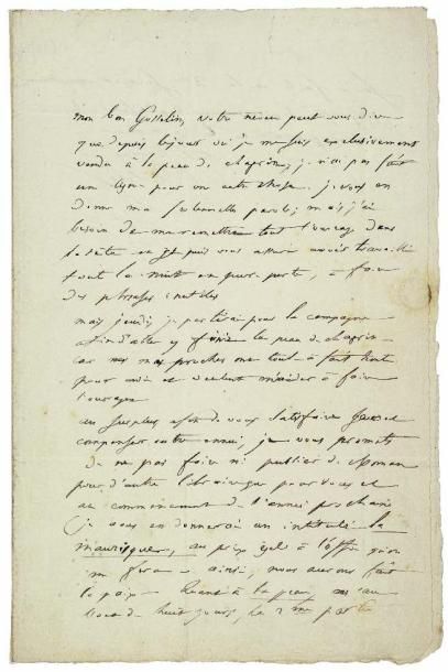 BALZAC (Honoré de)
Lettre autographe à l'éditeur...