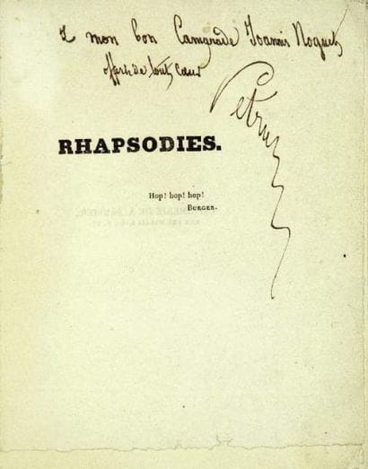 BOREL (Petrus)
Rhapsodies.
Paris, Levavasseur...