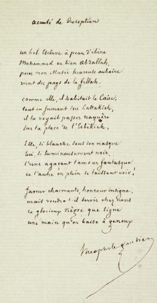 GAUTIER (Théophile)
Accusé de Réception....