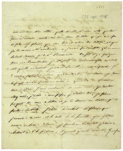 STENDHAL
Lettre autographe à sa soeur Pauline,...