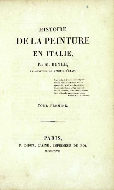 STENDHAL
Histoire de la peinture en Italie,...