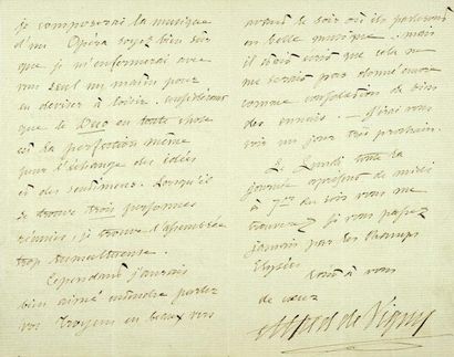 VIGNY (Alfred de)
Lettre autographe signée...