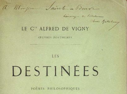 VIGNY (Alfred de)
Les Destinées. Poëmes philosophiques.
Paris,...